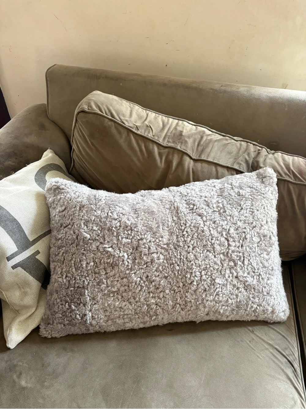 Genuine Curly Shearling Rectangle Pillow Case